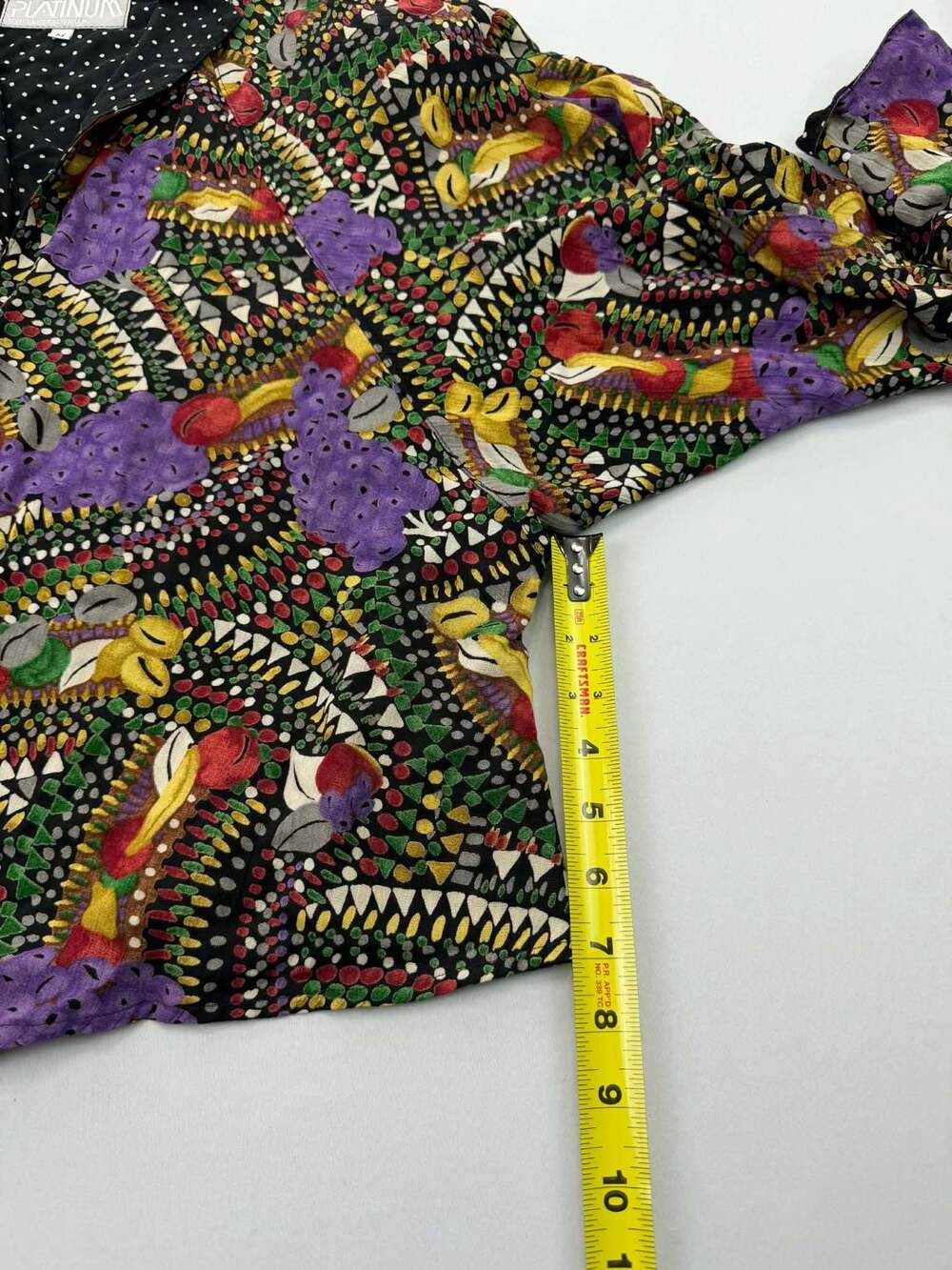Platinum by Dorothy Schoelen Vintage Abstract Fruit Print Batwing Jacket - Picture 10 of 12